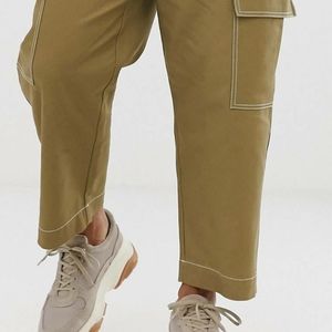 ASOS Wide Leg Cargo Cropped Pants
